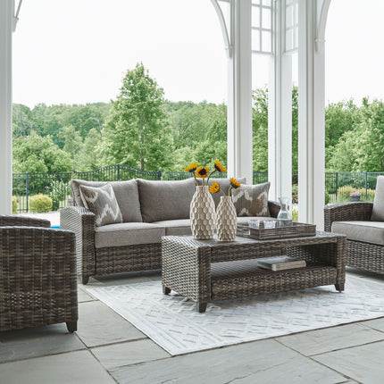 Oasis Court - Gray - Sofa, Chairs, Table Set (Set of 4) Signature Design by Ashley® 