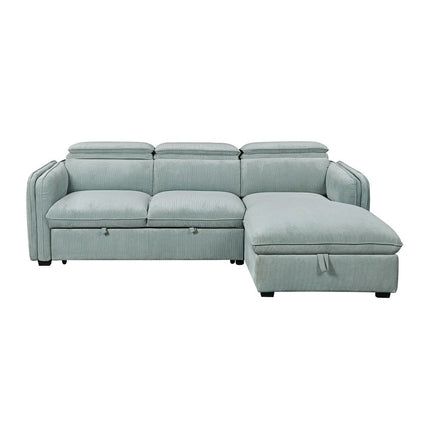 Zavala - Sectional Sofa With Sleeper & Storage - Light Green ACME 