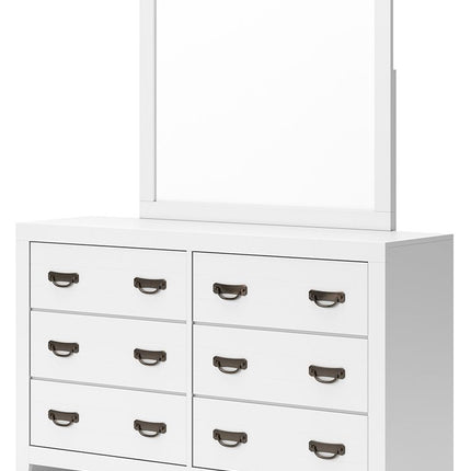 Binterglen - White - Dresser And Mirror Signature Design by Ashley® 