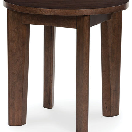 Korestone 2 - Dark Brown - Round End Table Signature Design by Ashley® 