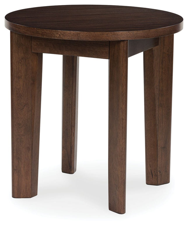 Korestone 2 - Dark Brown - Round End Table Signature Design by Ashley® 