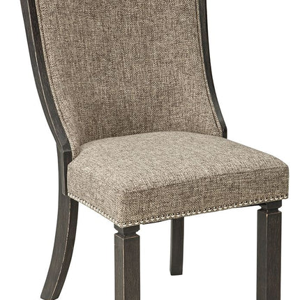 Tyler - Black / Grayish Brown - Dining Uph Side Chair (Set of 2) - Framed Back Ashley Furniture 