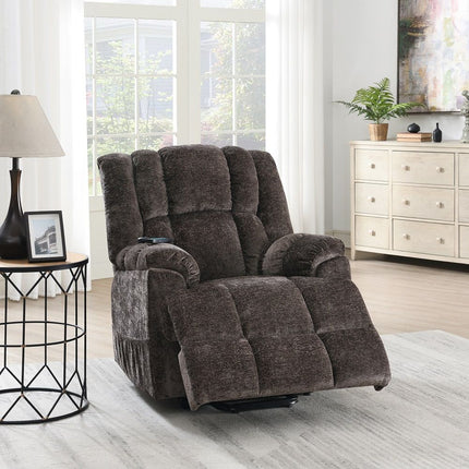 Pacay - Power Recliner With Lift & Heating & Massage - Brown - Tony's Home Furnishings