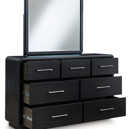 Rowanbeck - Black - Dresser And Mirror Signature Design by Ashley® 