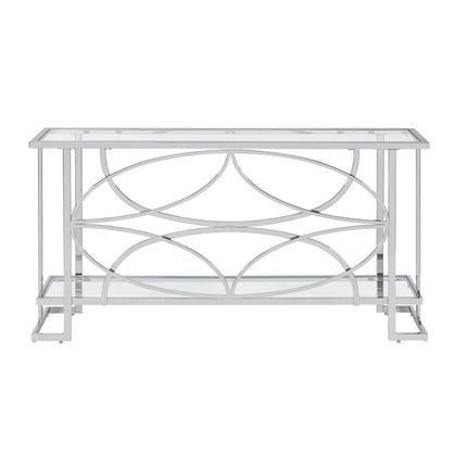 Kalan - Sofa Table - Glass & Silver - Tony's Home Furnishings