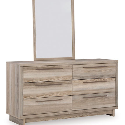 Hasbrick - Tan - Dresser And Mirror Signature Design by Ashley® 