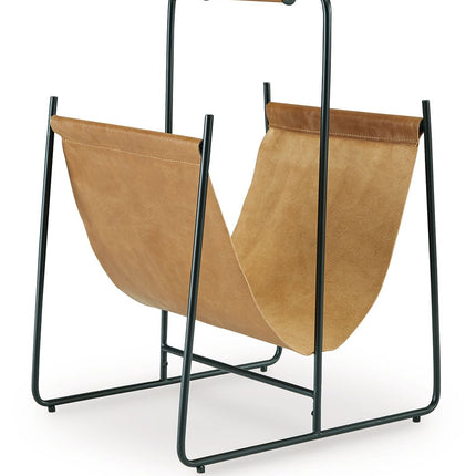 Faronworth - Brown / Black - Magazine Rack - Tony's Home Furnishings