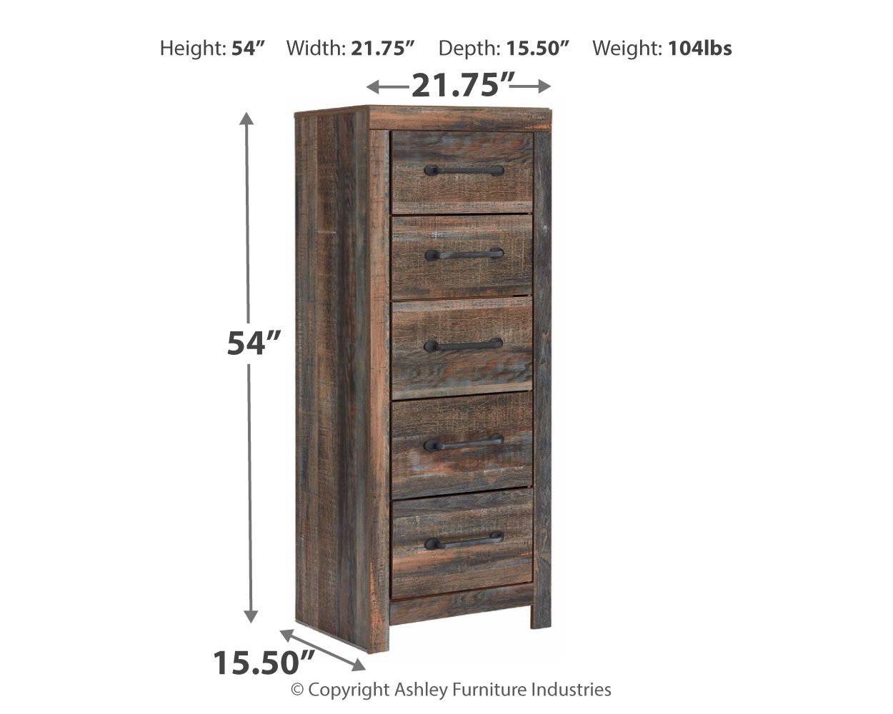 Drystan - Brown / Beige - Narrow Chest Ashley Furniture 