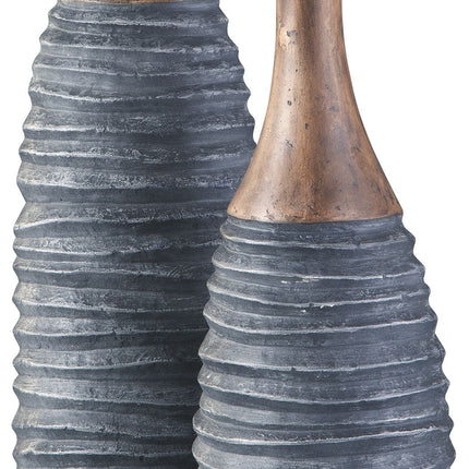 Blayze - Antique Gray / Brown - Vase Set (Set of 2) Ashley Furniture 