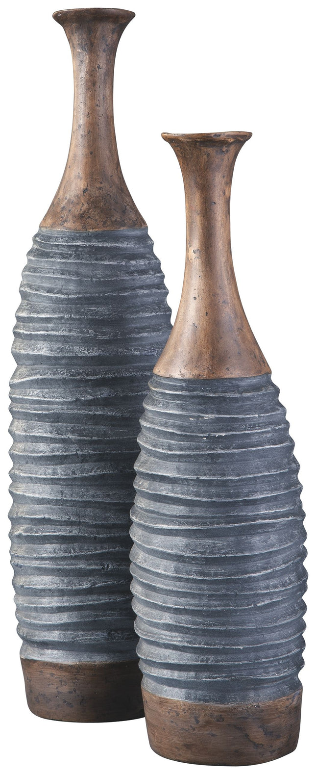 Blayze - Antique Gray / Brown - Vase Set (Set of 2) Ashley Furniture 