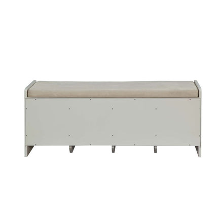 Berci - Bench - Beige Fabric & White ACME 