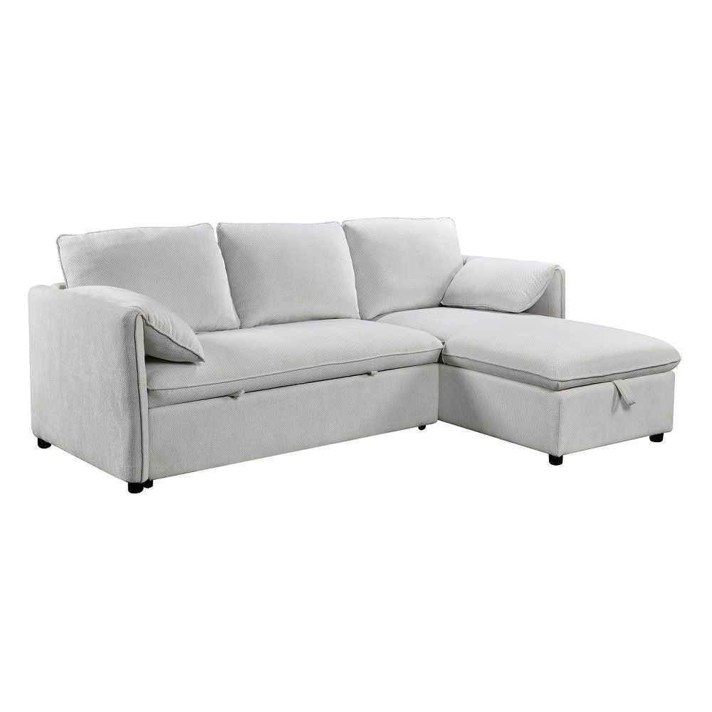 Yaroslav - Sectional Sofa With Sleeper & Storage - Cream Velvet - Tony's Home Furnishings