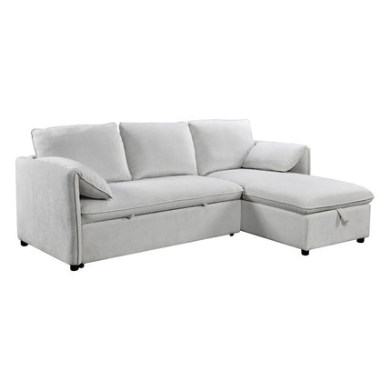 Yaroslav - Sectional Sofa With Sleeper & Storage - Cream Velvet ACME 