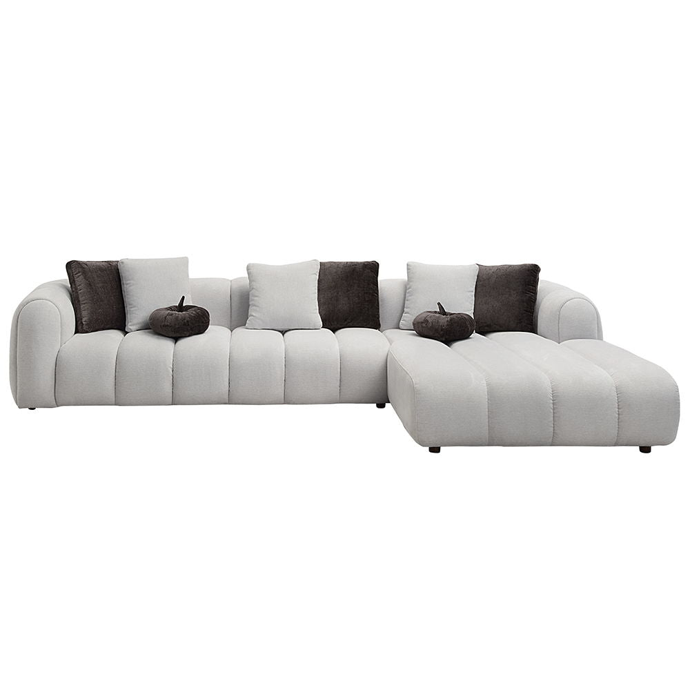 Manilla - Sectional Sofa With 8 Pillows - Ivory White Linen ACME 