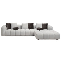 Manilla - Sectional Sofa With 8 Pillows - Ivory White Linen ACME 