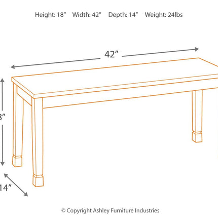 Owingsville - Black / Brown - Large Dining Room Bench Signature Design by Ashley® 