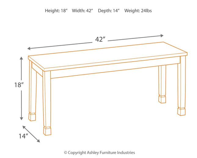 Owingsville - Black / Brown - Large Dining Room Bench Signature Design by Ashley® 