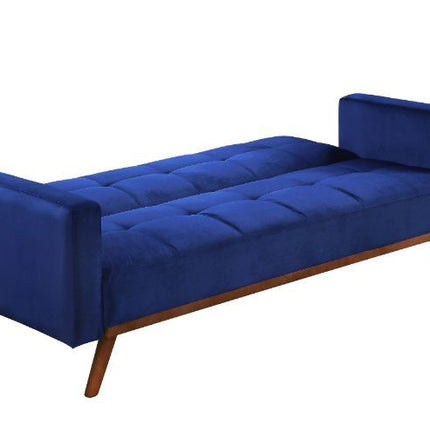 Tanitha - Futon - Blue Velvet & Natural Finish ACME 