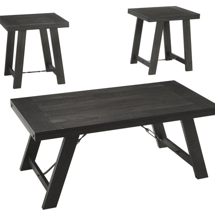 Noorbrook - Black / Pewter - Occasional Table Set (Set of 3) Ashley Furniture 