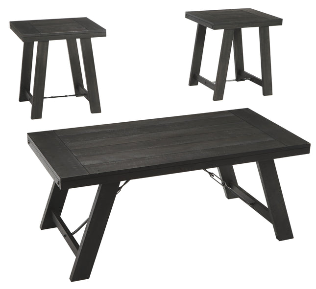 Noorbrook - Black / Pewter - Occasional Table Set (Set of 3) Ashley Furniture 