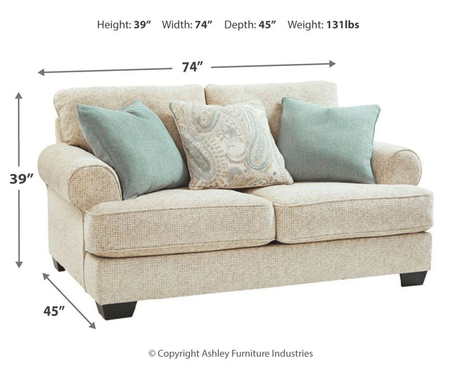 Monaghan - Sandstone - Loveseat Ashley Furniture 