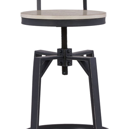 Karisslyn - Whitewash / Black - Swivel Barstool (Set of 2) Signature Design by Ashley® 