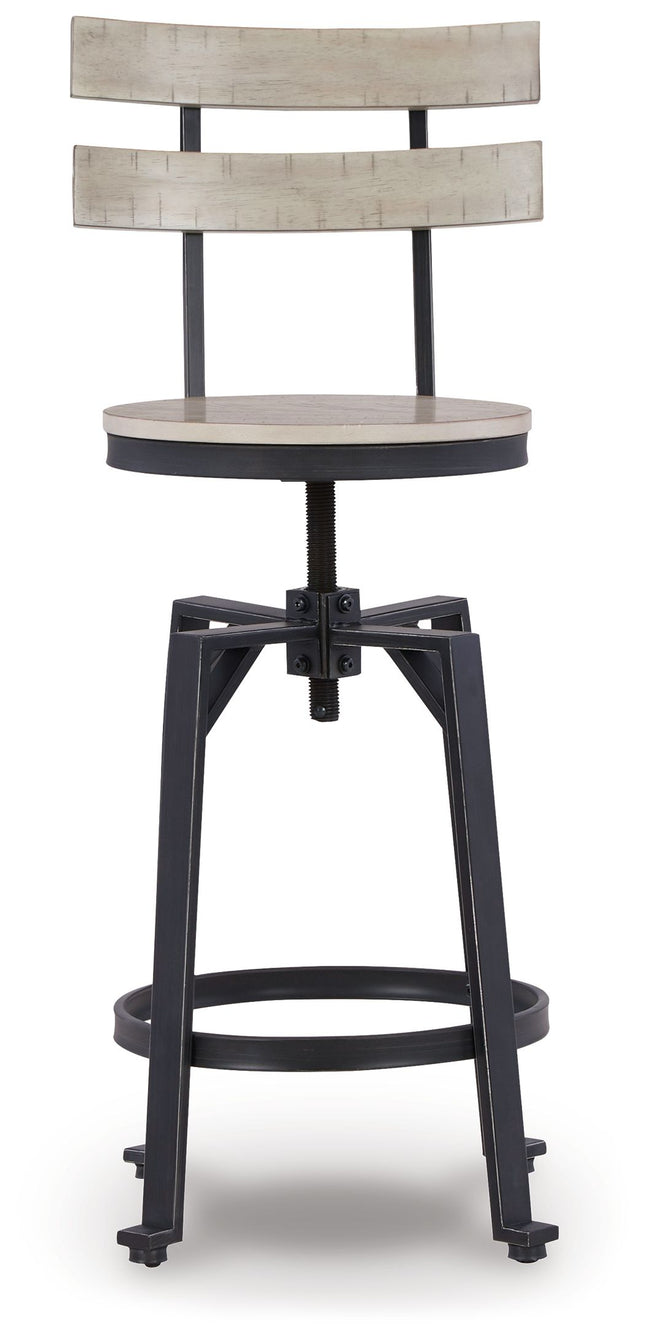 Karisslyn - Whitewash / Black - Swivel Barstool (Set of 2) Signature Design by Ashley® 