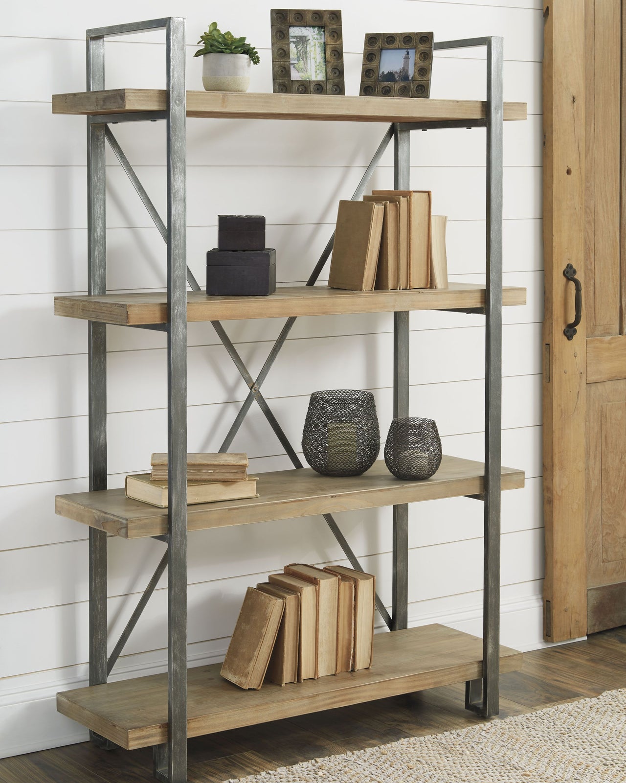 Forestmin - Brown / Black - Bookcase - Tony's Home Furnishings