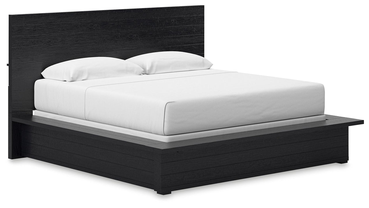 Londer - Black - King Panel Bed