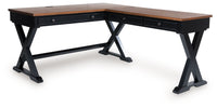 Wildenauer - Brown / Black - Home Office Desk And Return