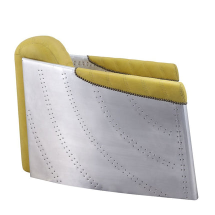 Brancaster - Accent Chair - Yellow Top Grain Leather & Aluminum ACME 