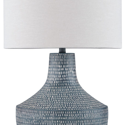 Schylarmont - Antique Gray / White - Metal Table Lamp - Tony's Home Furnishings