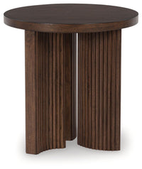 Thumbnail for Korestone - Dark Brown - Round End Table - Tony's Home Furnishings