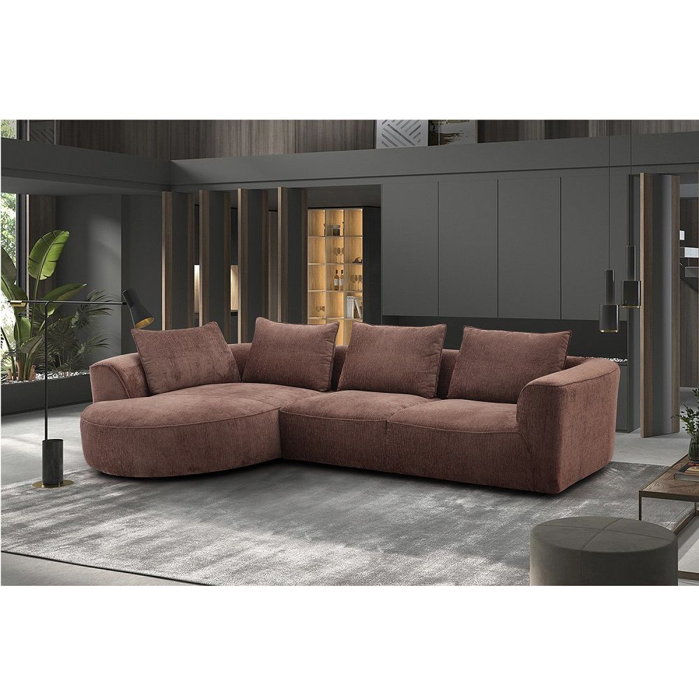 Aceso - Sectional Sofa With 4 Pillows - Brown - Tony's Home Furnishings