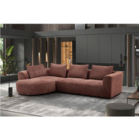 Thumbnail for Aceso - Sectional Sofa With 4 Pillows - Brown - Tony's Home Furnishings