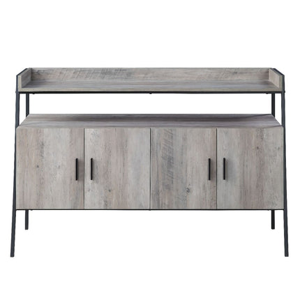 Samiya - TV Stand - Gray Oak & Black Finish ACME 