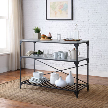 Jakob - Kitchen Cart - Black & Concrete Finish ACME 