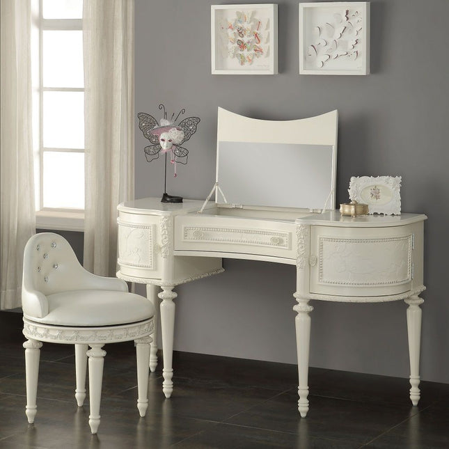 Dorothy - Vanity Chair With Swivel - Ivory - Tony's Home Furnishings