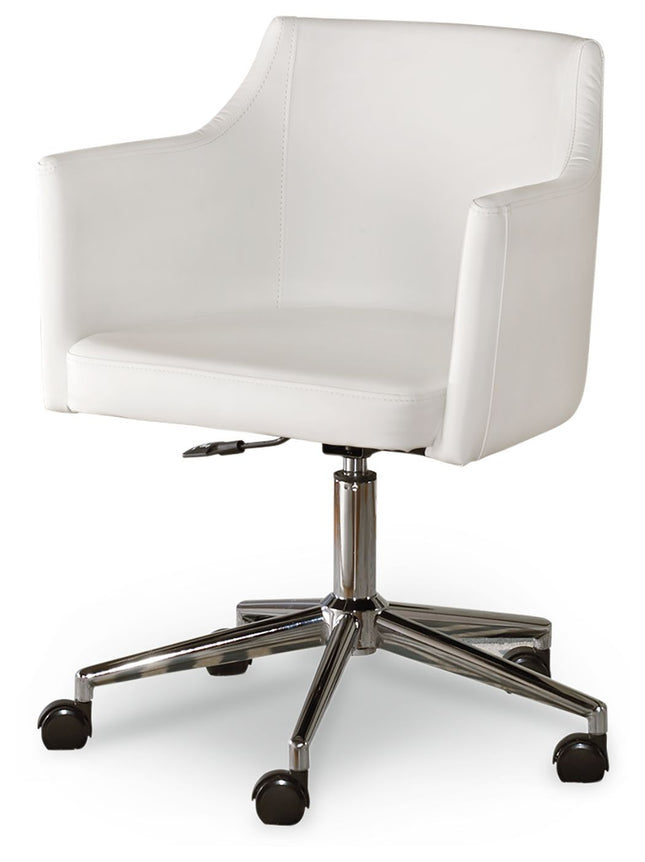 Baraga - White - Home Office Swivel Desk Chair - Tony's Home Furnishings