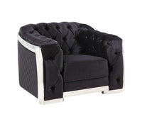 Pyroden - Chair - Black Velvet & Chrome Finish ACME 