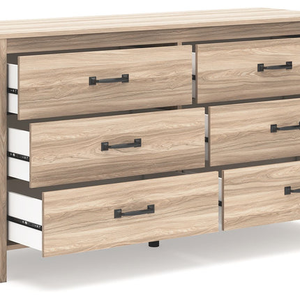 Battelle - Tan - Six Drawer Dresser Signature Design by Ashley® 