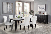 Hussein - Dining Table With Marble Top - Marble & Black Finish - Tony's Home Furnishings