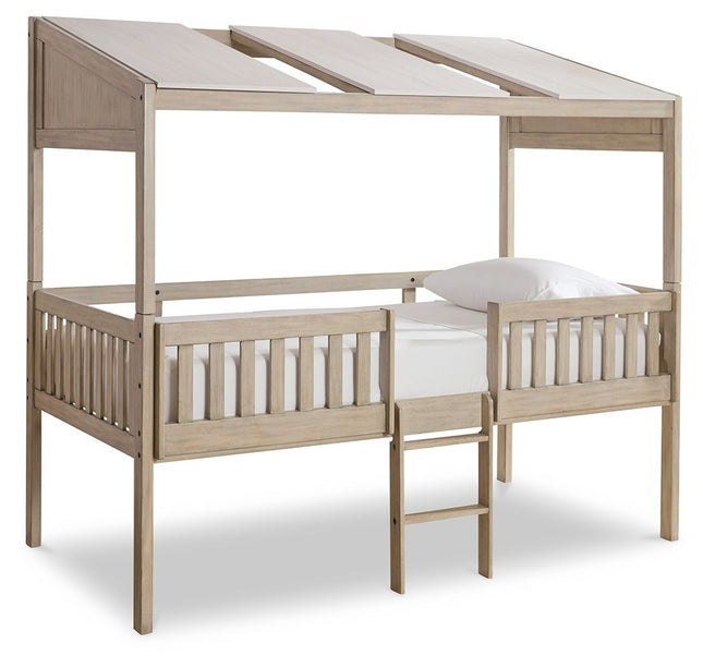 Wrenalyn - White / Brown / Beige - Twin Loft Bed With Roof Panels Signature Design by Ashley® 