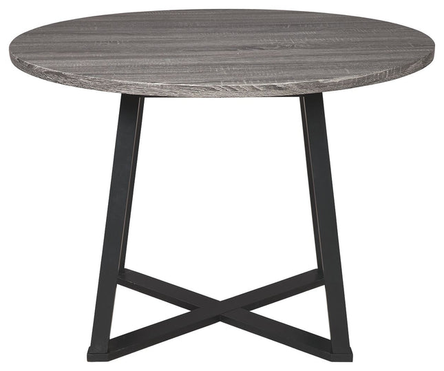 Centiar - Black / Gray - Round Dining Room Table Signature Design by Ashley® 