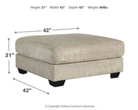 Thumbnail for Ardsley - Pewter - Oversized Accent Ottoman - Tony's Home Furnishings