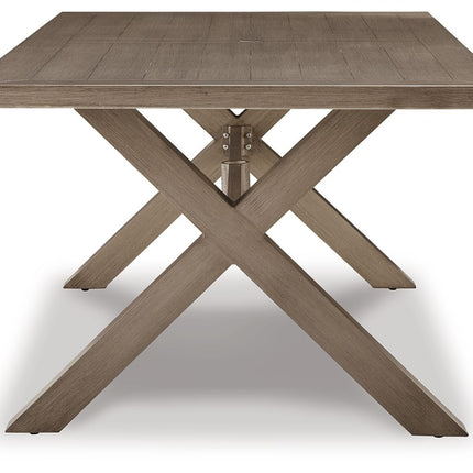 Beach Front - Beige - Rect Dining Table W/Umb Opt Signature Design by Ashley® 