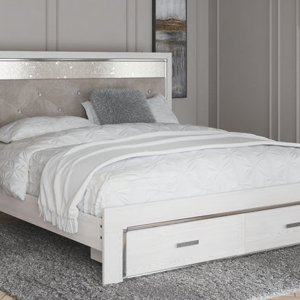 Altyra - White - King Upholstered Storage Bed Signature Design by Ashley® 