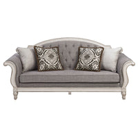 Thumbnail for Florian - Sofa With 4 Pillows - Gray & Antique White - Tony's Home Furnishings