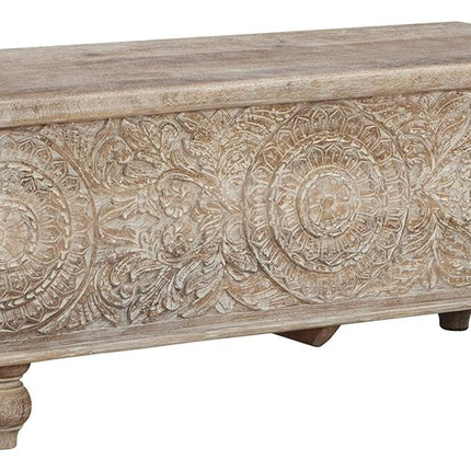 Fossil - Beige - Storage Bench Ashley Furniture 