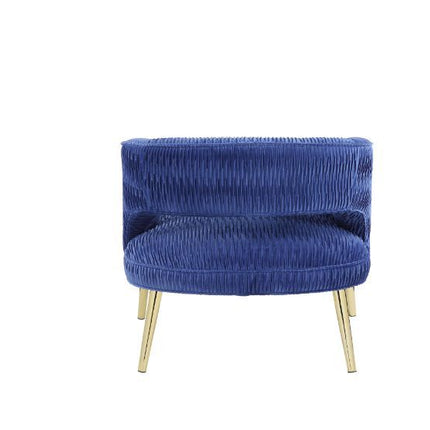 Aistil - Accent Chair - Blue Velvet & Gold Finish ACME 